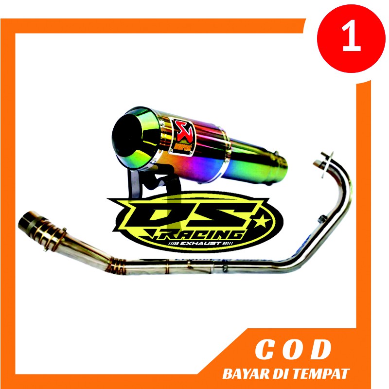 Knalpot Akrapovic GP M1 Lorenzo Pelangi Full Set Motor CB150R CBR150R Vixion R15 MX Satria GSX DLL