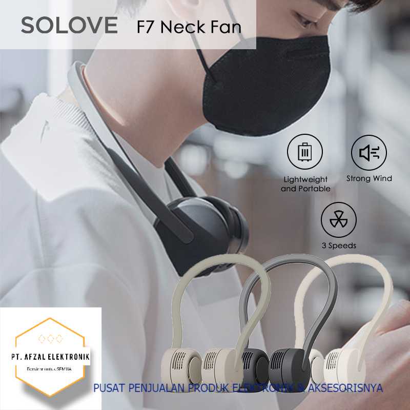 SOLOVE Kipas Angin Leher Portable Mini Hanging Neck Fan USB