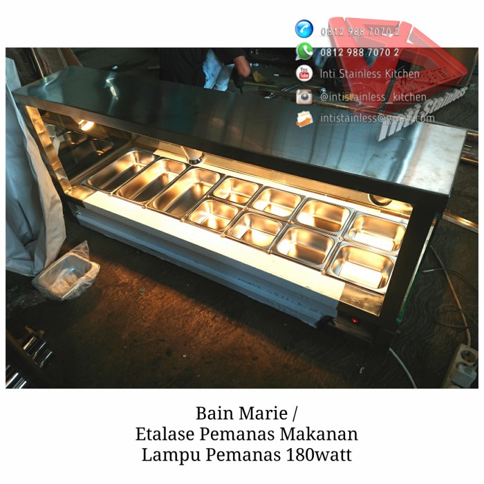 warmer-food- etalase pemanas makanan bain marie pan stainless - pemanas lampu -food-warmer.