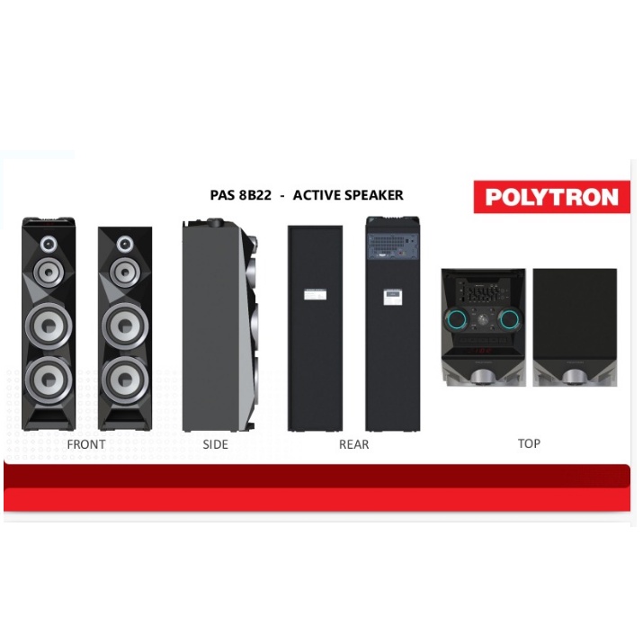 POLYTRON PAS 8B22 ACTIVE SPEAKER + USB + BLUETOOTH TANPA RADIO / PAS8B22-FM