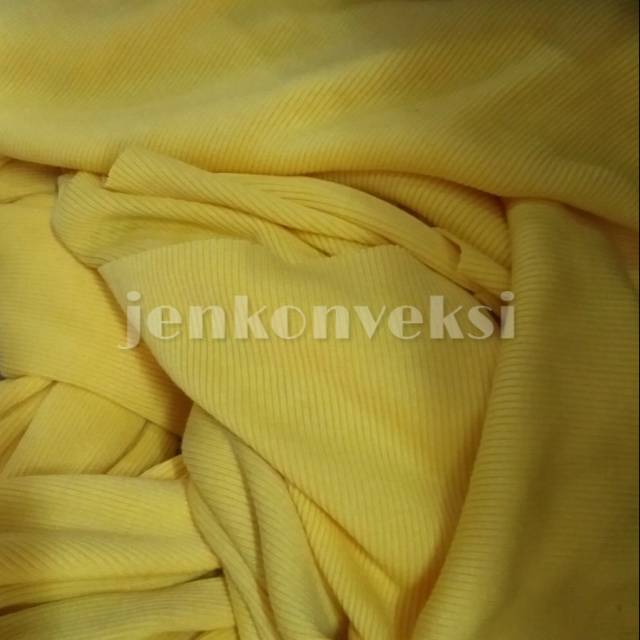 Rib Fleece Kuning Kain Bahan Lengan Pinggang Jaket Sweater Celana Per KG