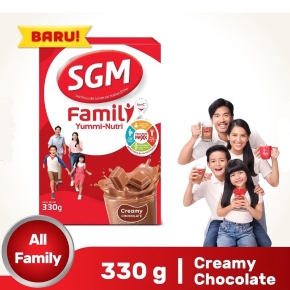 

SGM Family Yummi Nutri Creamy Chocolate Susu Keluarga 330 Gr Box Cokelat Coklat 330Gr
