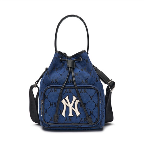 MLB NY Yankees Monogram Bucket Bag Denim Blue (18 x 22 x 12)