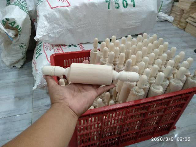 Rolling Pin Kayu Waru / Penggilas Adonan / Penggiling Adonan / Rolling Pin Mini