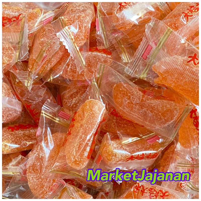 

2Xbtygneal Sakha Snack ) Manisan Permen Jelly Jeruk Jeli Rasa Buah Kenyal Pak 250 Gram