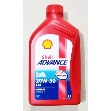 SHELL ADVANCE AX3 4T SAE 20W-50 1 liter 100% original for all motor