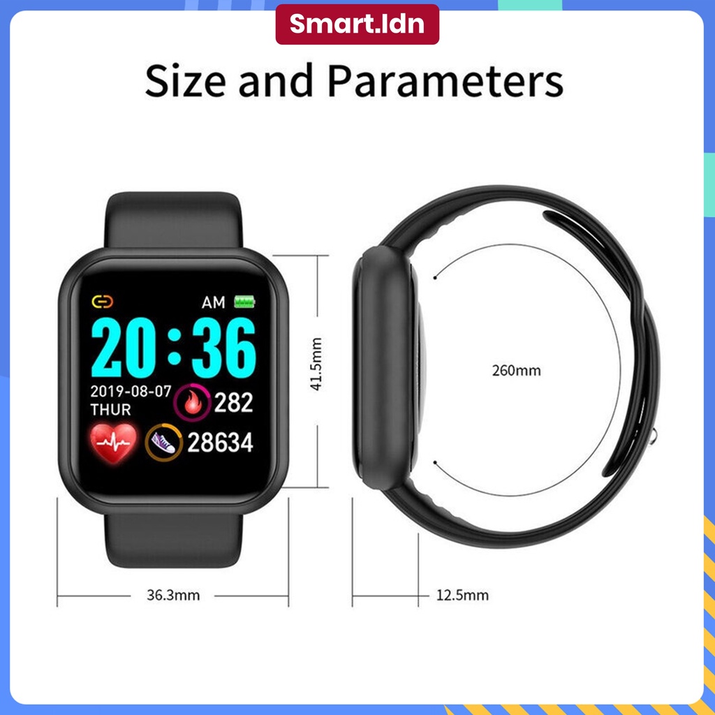 Jam Tangan Pintar Smartwatch Y68 Original IP67 Asisten Olahraga dan Kesehatan