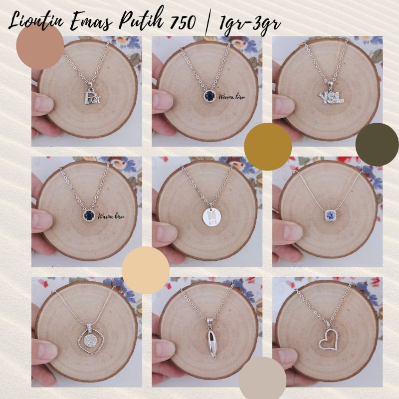 WAJIB TANYA STOK Realpic Liontin Emas Putih Asli Kadar 750 | Part 2