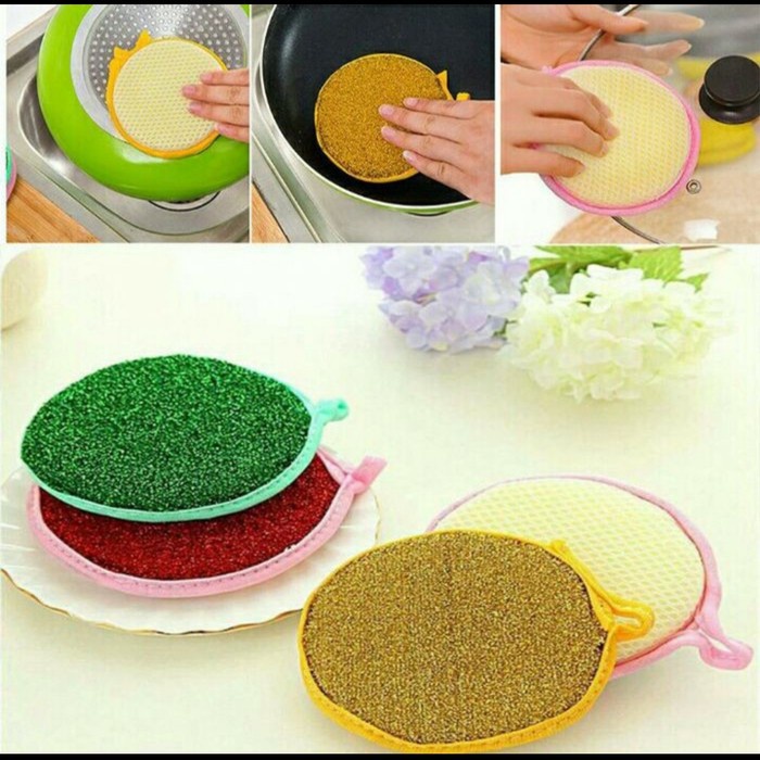 Spons Cuci Piring 2 sisi Double Sides Cleaning Sponge Best
