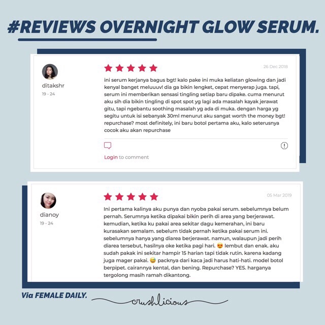 (FREE GIFT) Overnight Glow Serum by Crushlicious (kemasan baru)