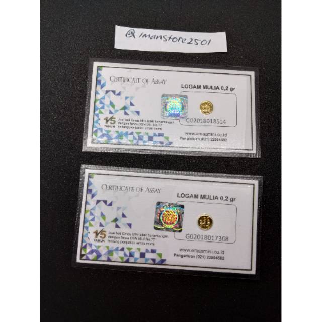 Emas mini 0.2 gram Logam Mulia