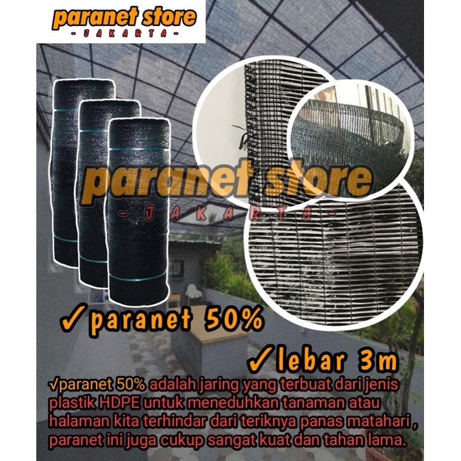 (GRADE A) Paranet 50% (ECERAN) Lebar 3m peneduh tanaman