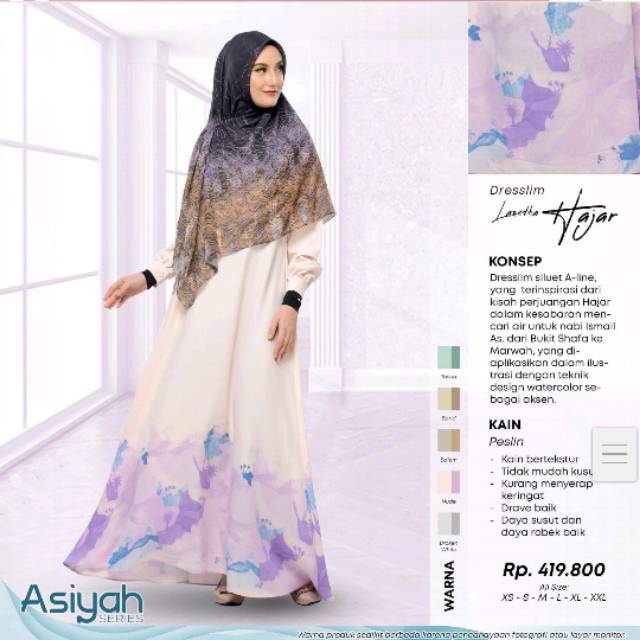 Gamis Syari Rabbani Lazetha Hajar Terbaru Casual Kekinian
