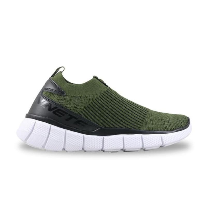 Sepatu Sneakers Slip On Pria 910 Nineten YUKA ACCEL HIJAU ARMY [PROMO]