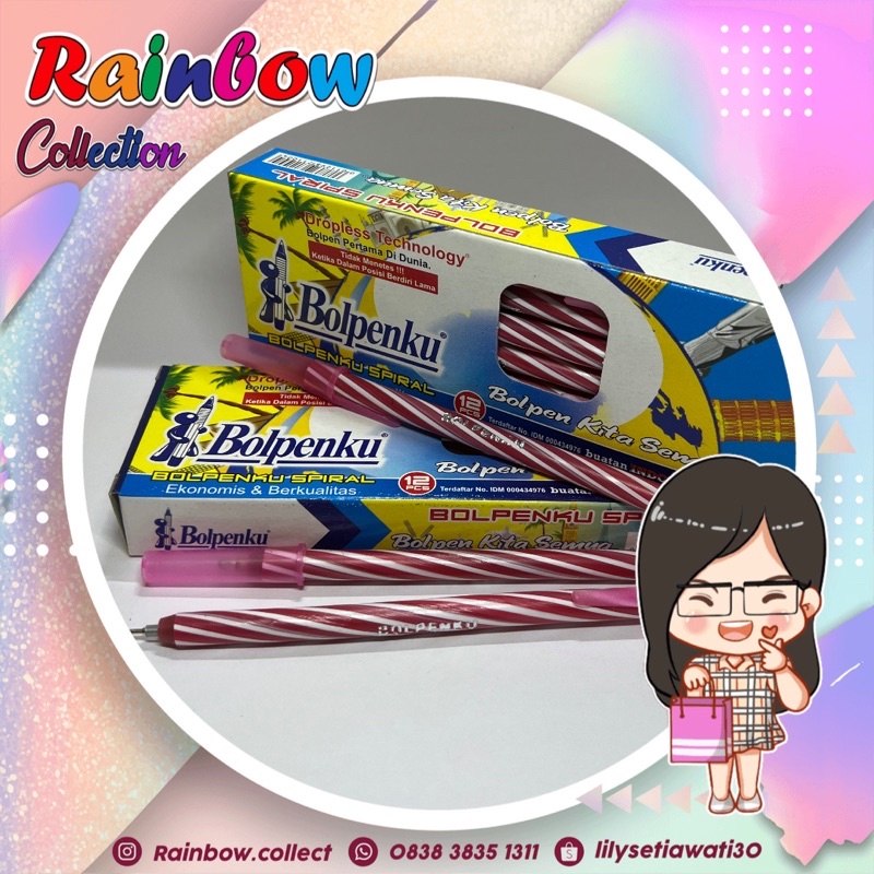

BOLPENKU SPIRAL { Tinta MERAH } ORIGINAL