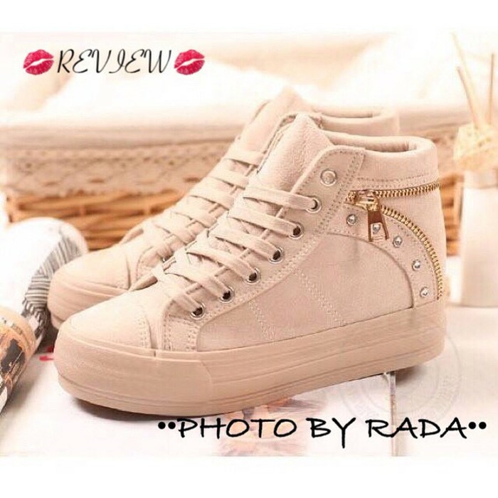 Sneakers Wanita Limited Edition Sneakers Murah X77O6  Sepatu Kets Fr01 / Wr01 - Beige, 37