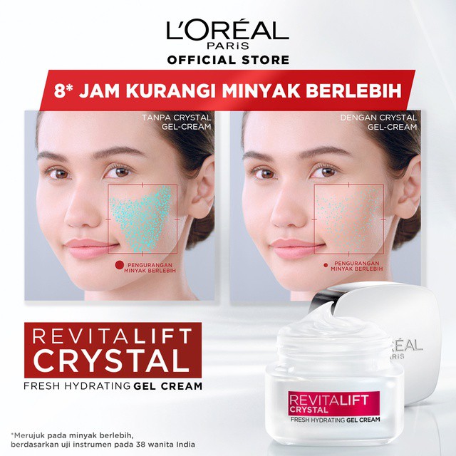 LOREAL REVITALIFT CRYSTAL FRESH HYDRATING GEL CREAM (OIL - FREE)  50 GR @MJ