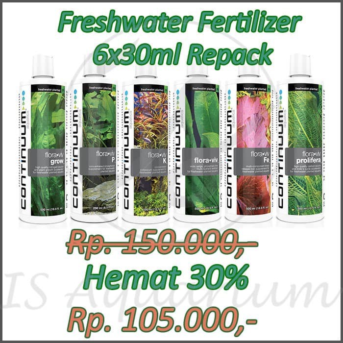 paket continuum fertilizer 30ml repack pupuk aquascape pupuk cair