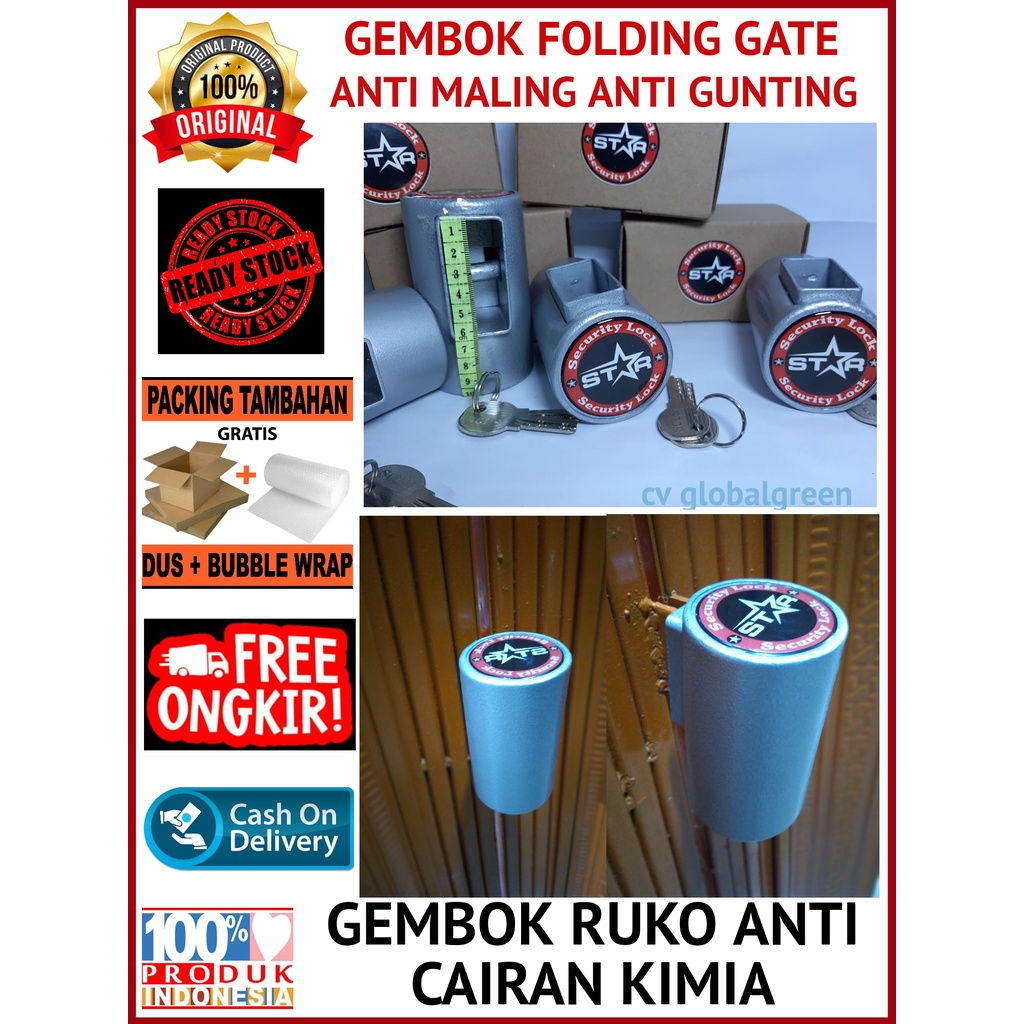 Gembok Anti Maling / Gembok Anti Gunting / Gembok Folding Gate Ruko Anti Maling / Gembok Pagar Besar