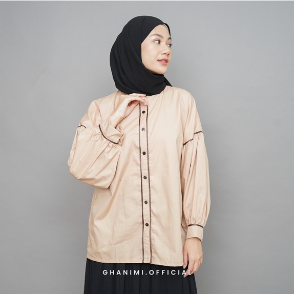 Ghanimi - Becca Shirt / Kemeja Katun Polos / Kemeja Kerja / Kemeja Santai / Kemeja Casual / Kemeja Shanghai / Kemeja Polos / Kemeja Timeless