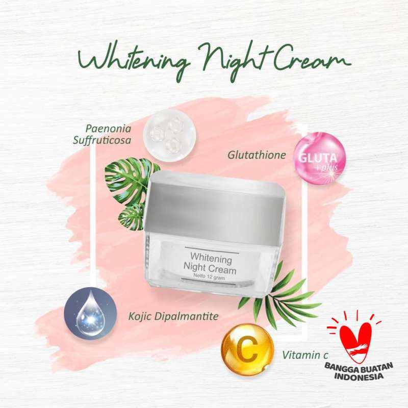 MS Glow Night Cream Whitening Rumah Cantik 354 Krim Malam Melembabkan dan Mencerahkan Wajah