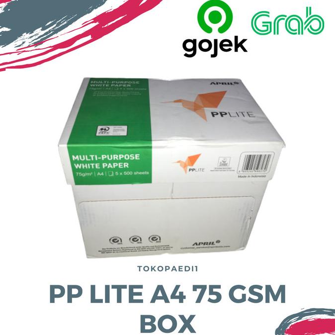 

KERTAS HVS PP LITE A4 75 GSM BOX GOJEK/GRAB KERTAS FOLIO