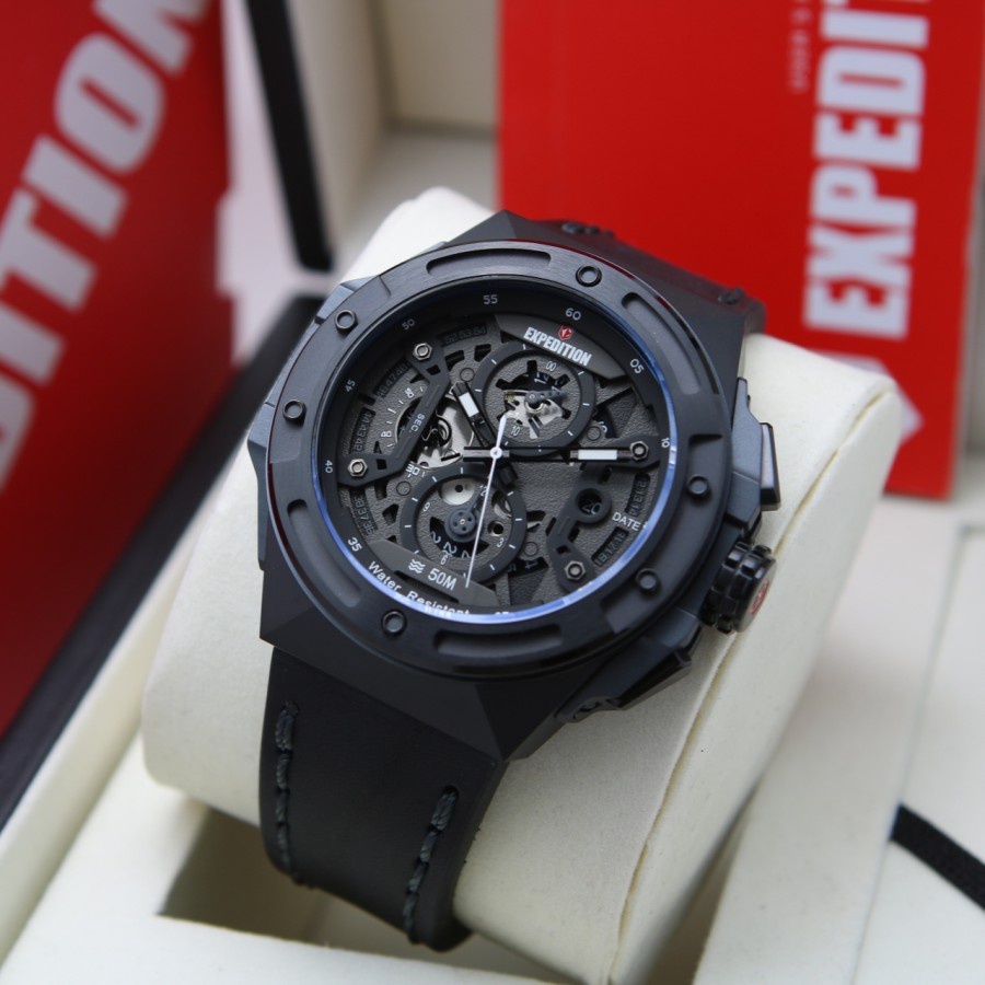 JAM TANGAN PRIA EXPEDITION 6818 / E6818 / E 6818 LEATHER ORIGINAL GARANSI RESMI 1 TAHUN