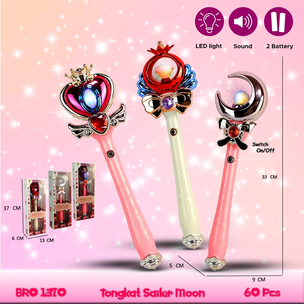 MURAH BRO1370 BRO1739 BRO1402 BRO1404 Mainan Anak Tongkat Sihir Peri Bidadari Musik Lampu Ajaib Magic Wand Princess Sailor Moon Fairy Stick