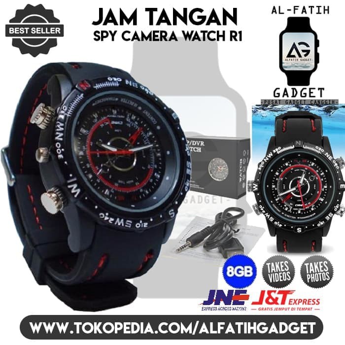 Jam tangan kamera pengintai Spy Camera Watch R1 Hidden watch