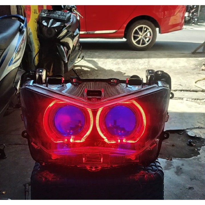 LAMPU UTAMA BILED PROJECTOR PROJIE BILED AES TURBO SE UPGRADE 60 WATT HEADLAMP YAMAHA NEW NMAX 2020