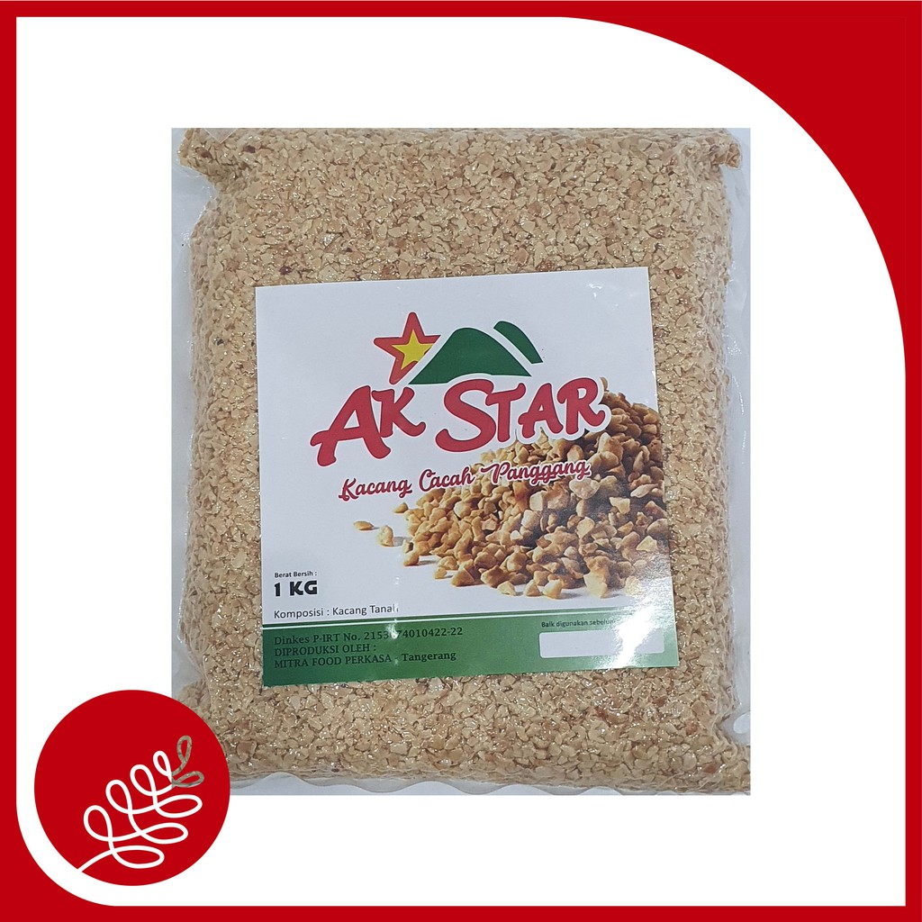 KACANG CINCANG AK STAR 1 KARTON (10X1KG) / MAKANAN / KACANG / TOPPING