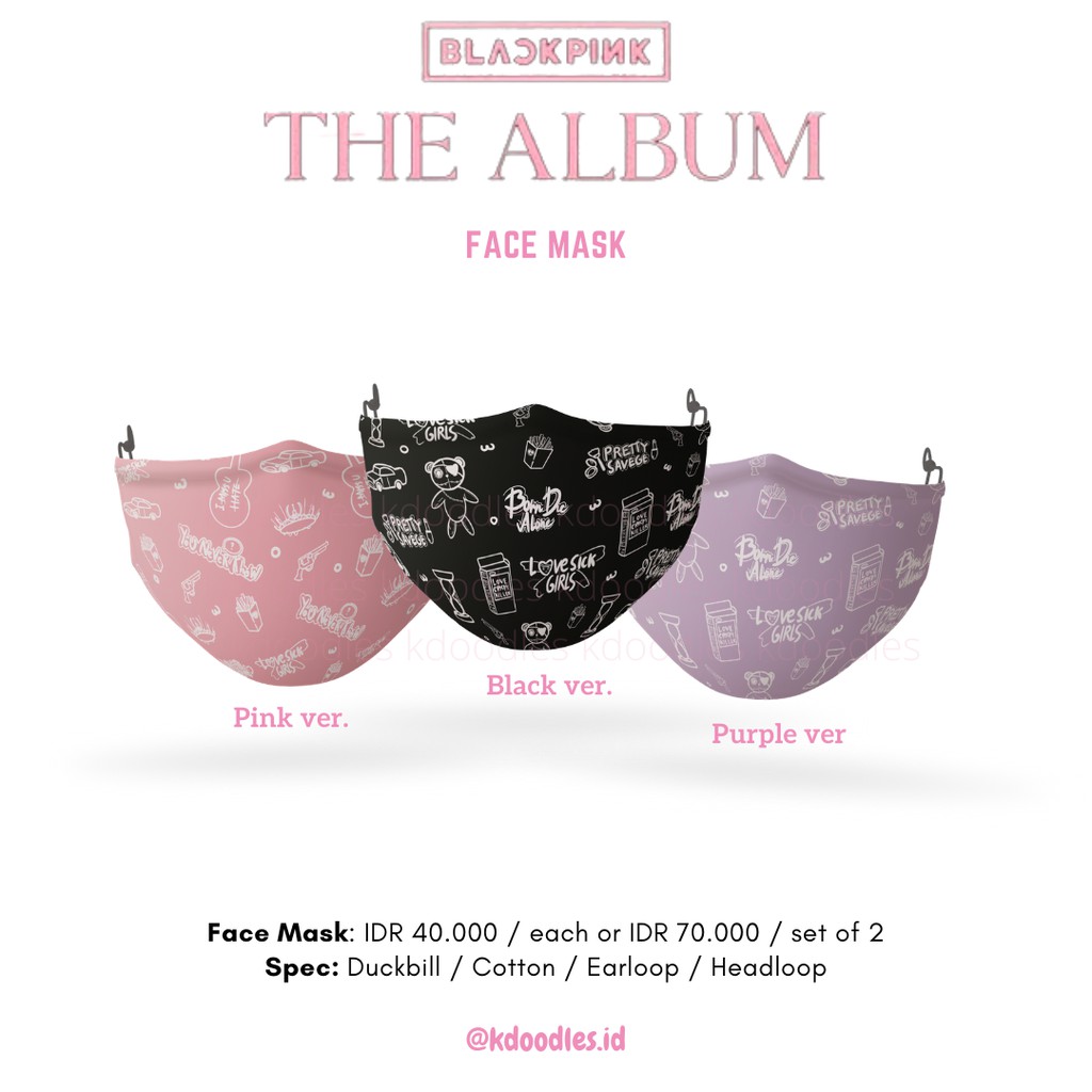 BLACKPINK - The Album Face Mask (Masker Kain)