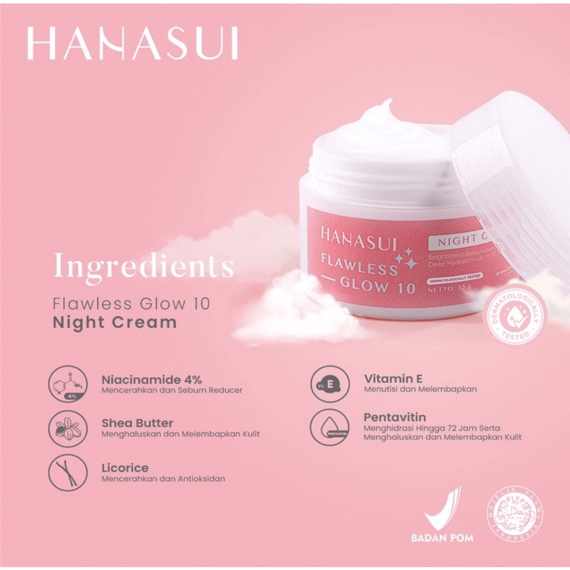 Hanasui Flawless Glow 10 Toner, Cleanser, Night &amp; Day Cream