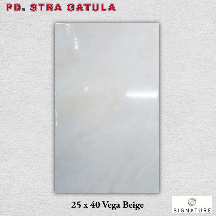 Keramik Signature 25 x 40 Vega Beige / Signature Tile 25 x 25 Vega Beige / Keramik Dinding Glossy
