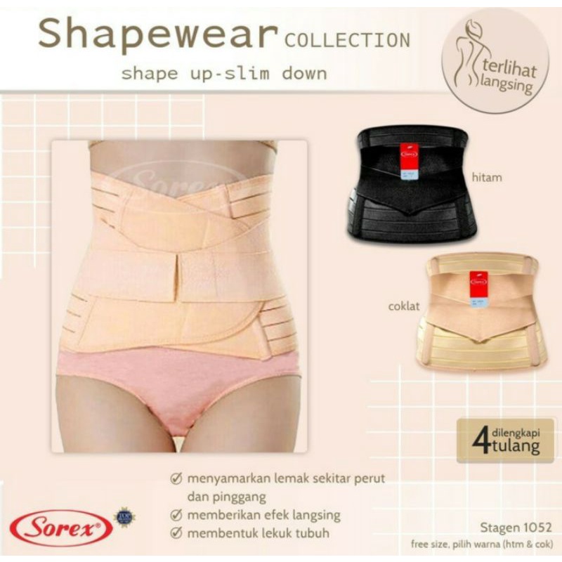 Sorex Korset Stagen Shapewear 1052 | 1051 | 1050 Tali Dengan Tulang Doubel Perekat Pelangsing Ibu Pasca Melahirkan Sorex