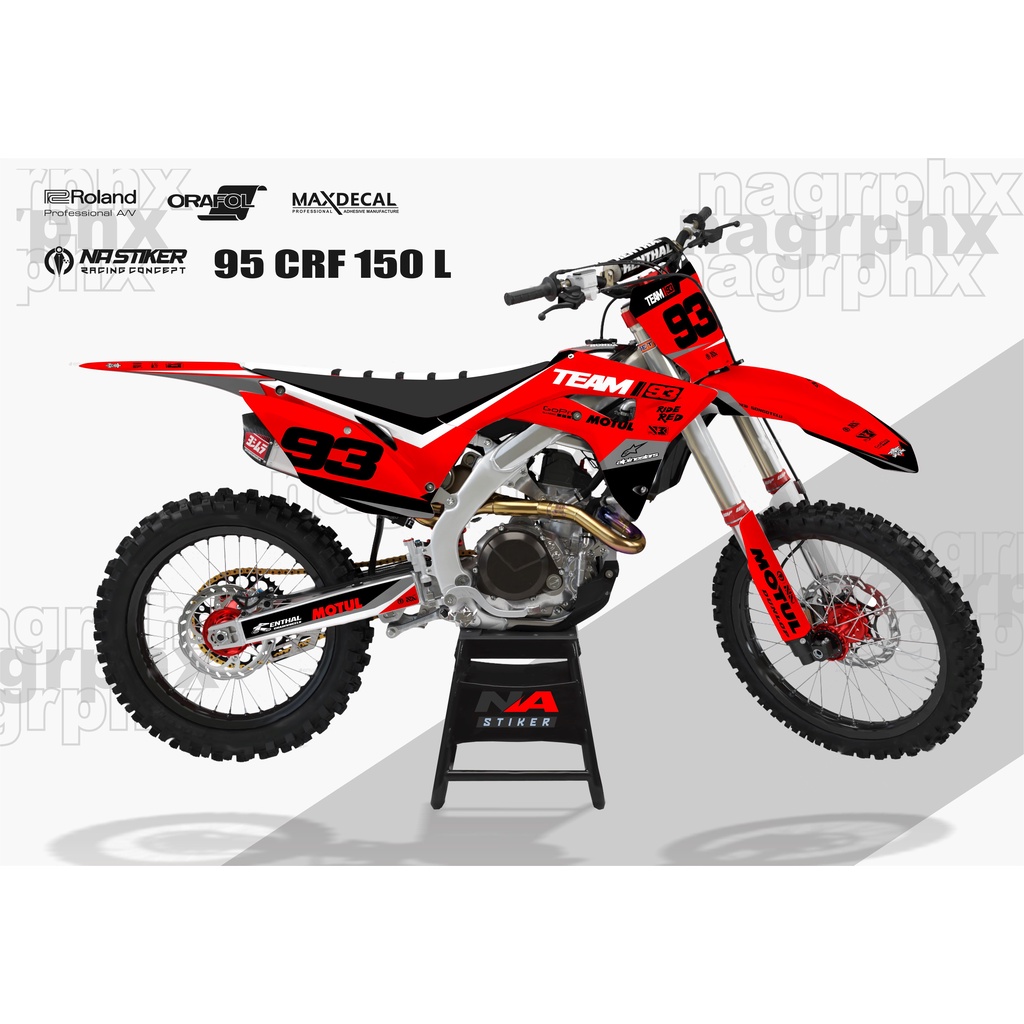 decal crf merah ride red decal crf 150 l fullbody na stiker crf-95