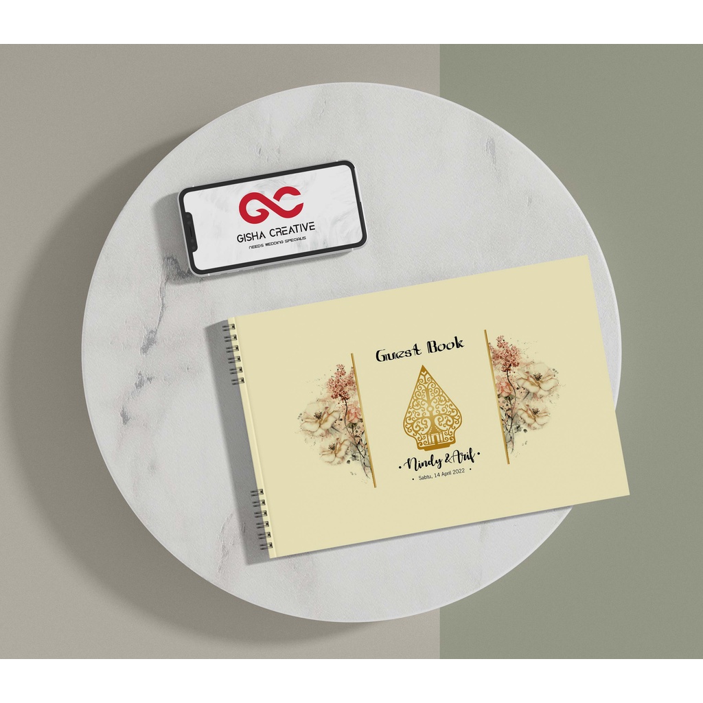 BUKU TAMU PERNIKAHAN HARD COVER & SOFT COVER DESIGN CUSTOM JILID SPIRAL MURAH DEPOK