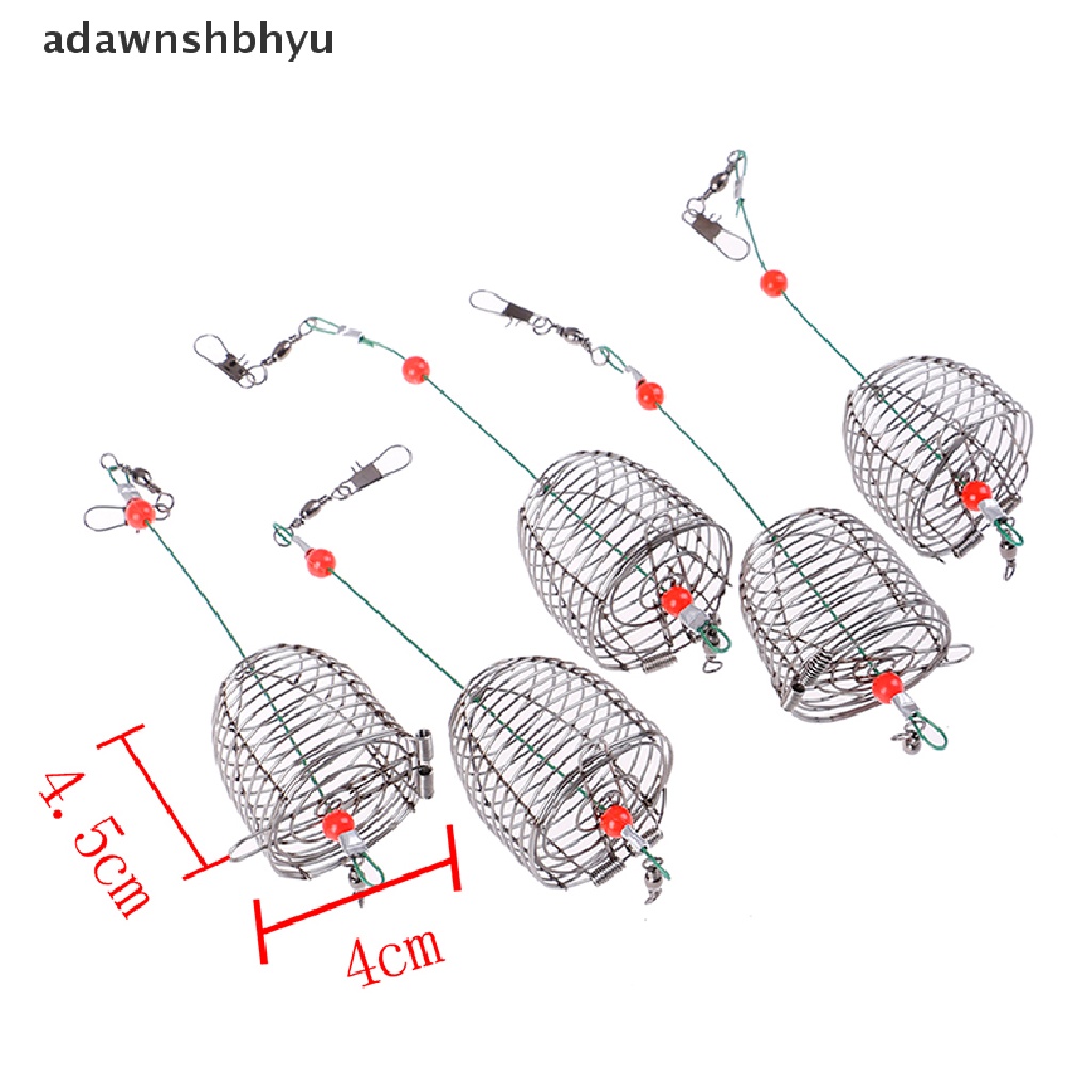 Adawnshbhyu 5PCs Kawat Umpan Pancing Kandang Ikan Umpan Cage Fishing Trap Basket Feeder Holder