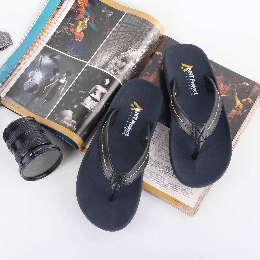 ANT PROJECT - Sandal Pria Jepit WONDER Hitam Navy