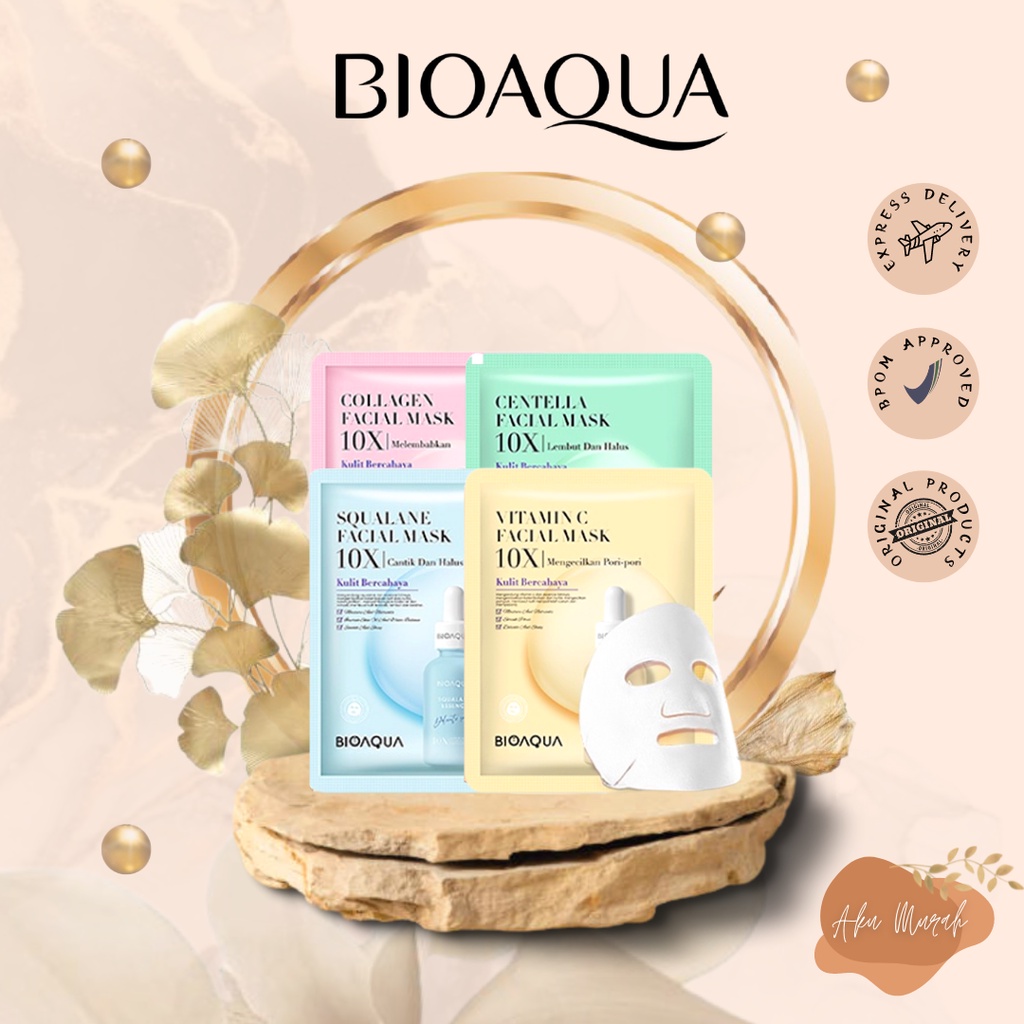 ✨ AKU MURAH ✨BIOAQUA SHEET MASK 10X The Effect MASKER wajah Whitening / Anti-Aging / Repair / Moisturizing Facial Mask 28ml