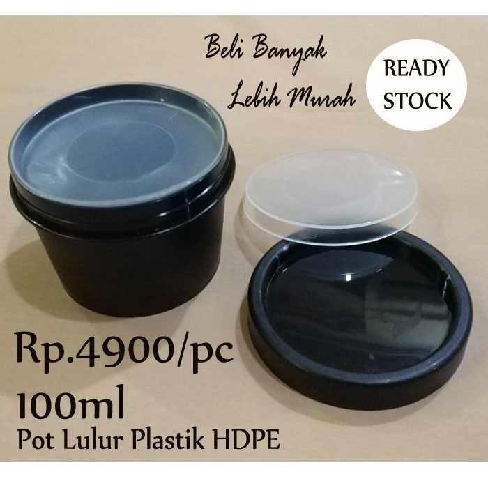  Pot  Lulur  100gr Pot  Lulur  Import Plastik  HDPE 100ml Wadah 