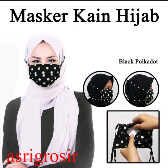 Masker Kain Hijab Motif