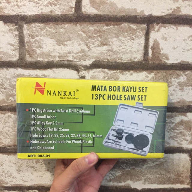 Holesaw Kit 13 Pcs Holesaw Set Mata Bor Kayu