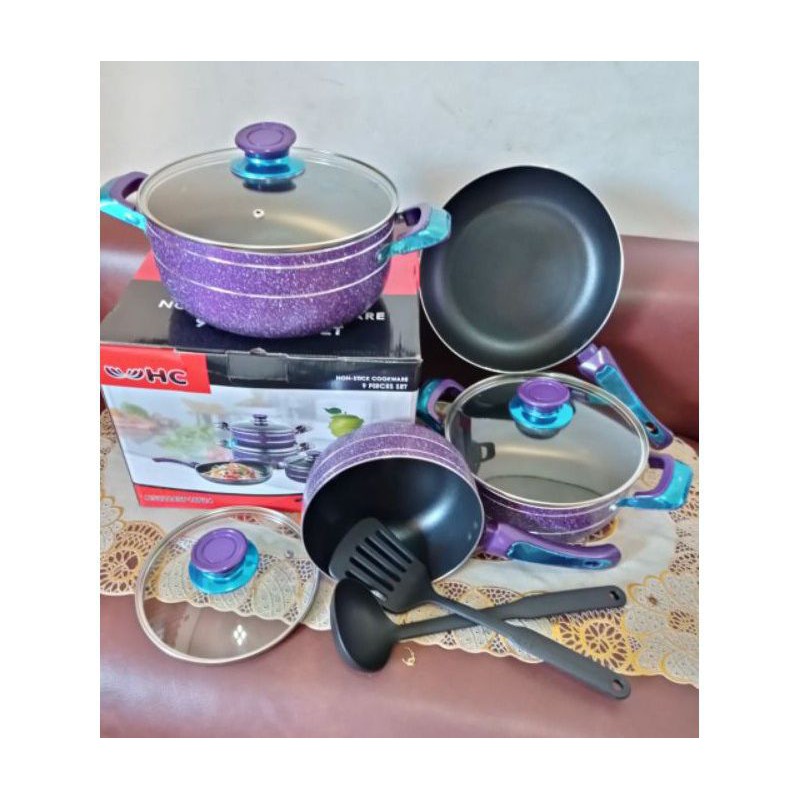 Panci teflon ,  Panci  Kompor Induksi  , Panci Set 9 pc