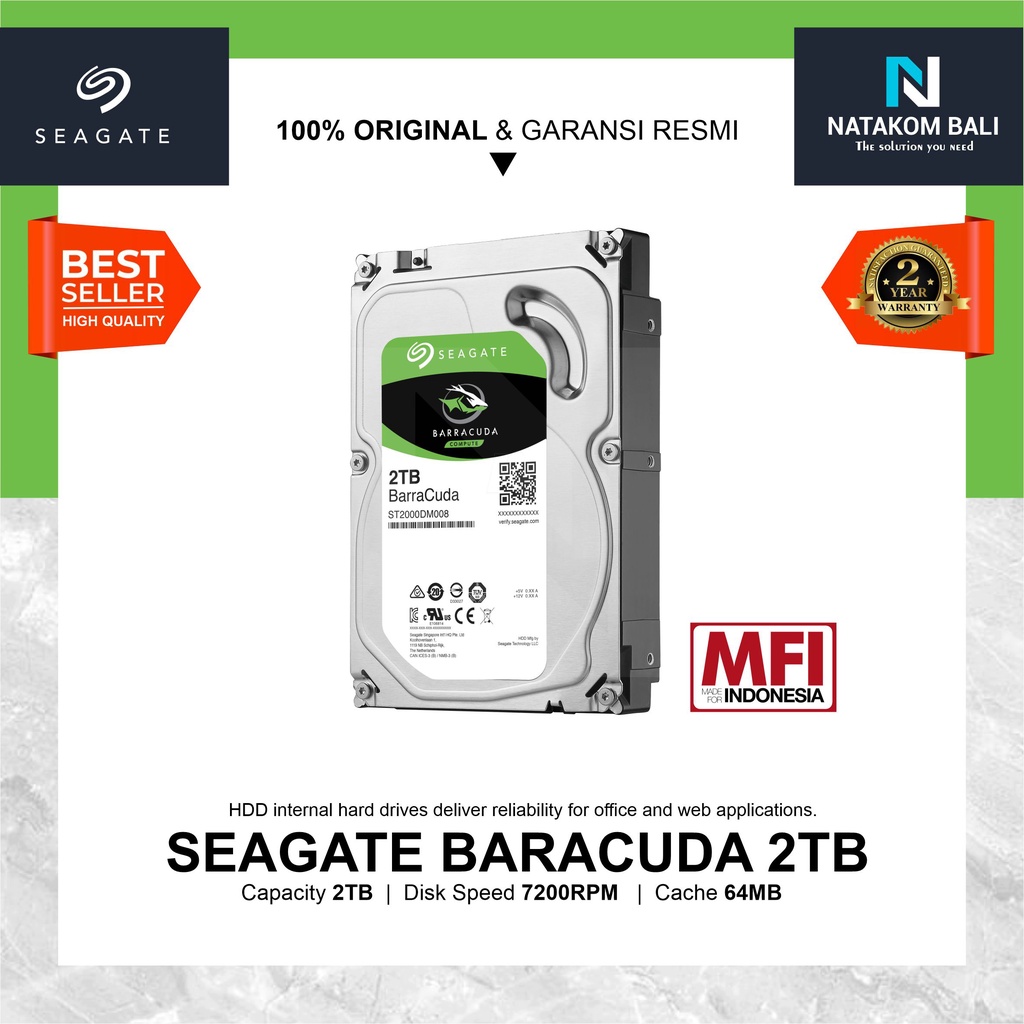 HDD INTERNAL PC SEAGATE BARACUDA 2TB