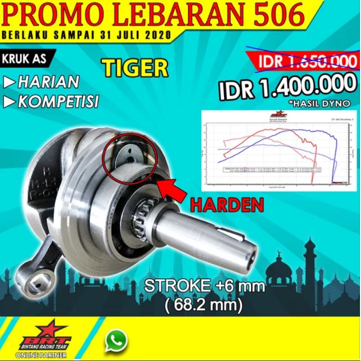 Kruk As BRT Honda Tiger Stroke up 6 mm