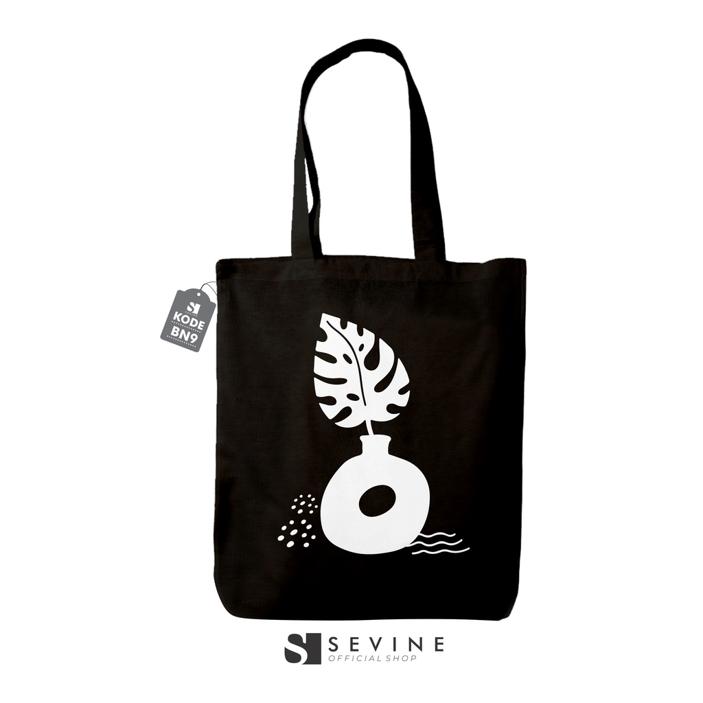 Sevine Totebag Tas Wanita Tote bag Resleting Girl Nordic Black Series Hitam - BN9