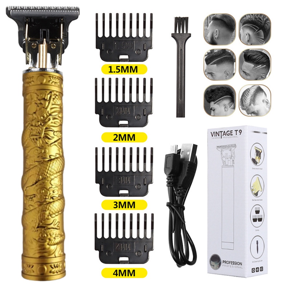 Alat Cukur Elektrik Hair Clipper Trimmer Model Dragon Vintage T9-L