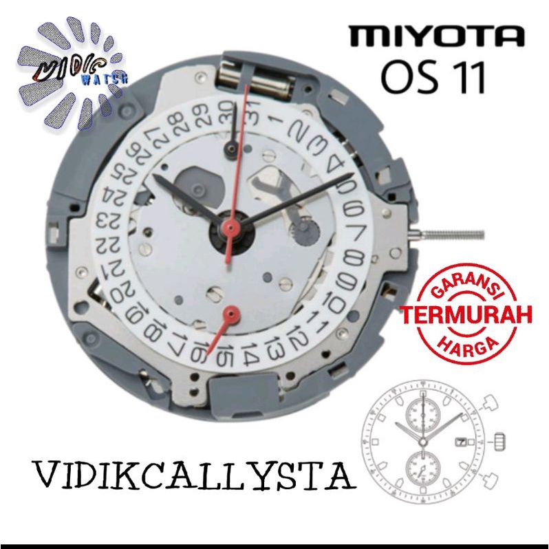 MESIN JAM TANGAN MIYOTA OS11 OS-11 OS 11 ORIGINAL CRONOGRAPH ORI JAPAN