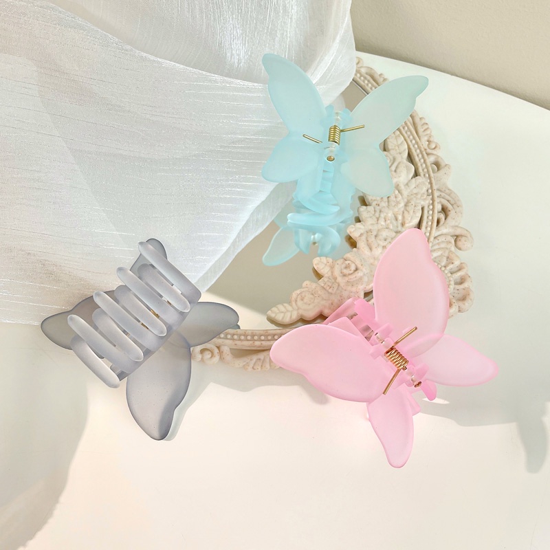 2022 Jepit Rambut Bentuk Kupu-Kupu Jelly Frosted Gaya Korea Untuk Wanita